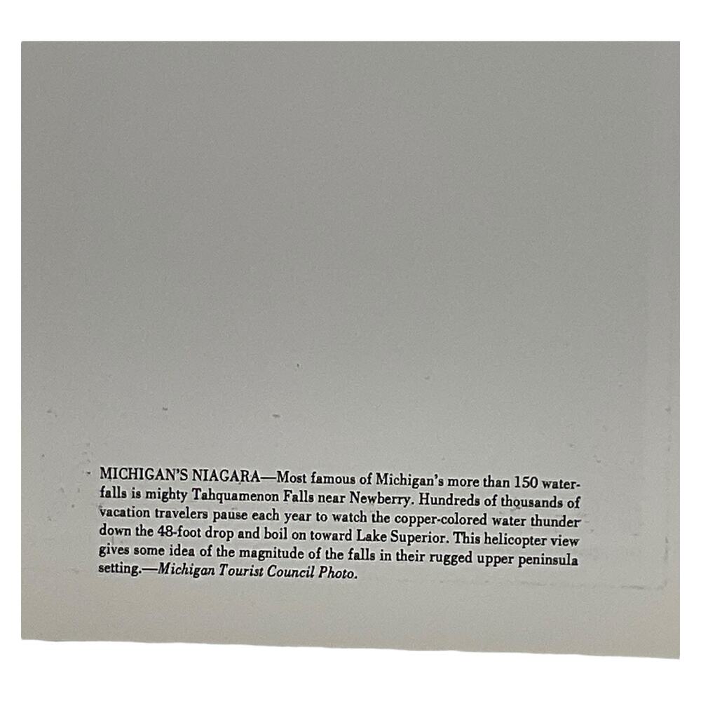 Vintage Tahquamenon Falls Print Michigans‎ Niagara Hillsdale Educational 8.5x11 - Picture 4 of 4